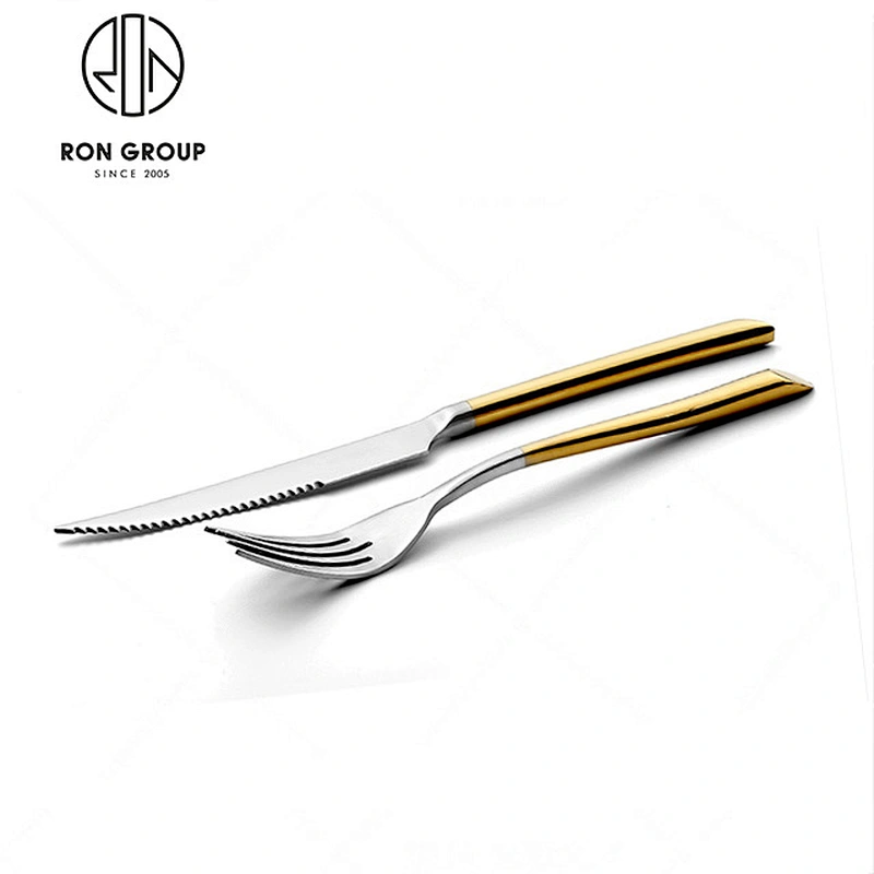 Stainless Steel Gold Plated Handle Table Fork Set