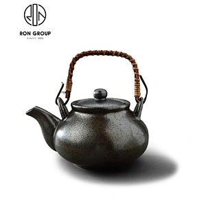 Black Double Ears Ceramic Stew Pots For Kitchenware Use