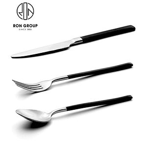 Restaurant Stainless Steel Black Handle Cutlery Set