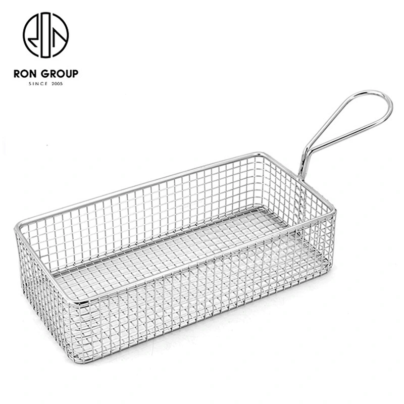 Custom Made Kitchen Accessories Metal Iron Wire Stainless Steel Linearrectangle Snack Basket