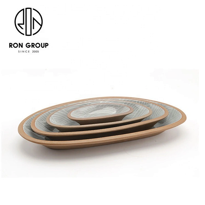Wholesale High Quality Fish Pattern Restaurant Plates Ceramics