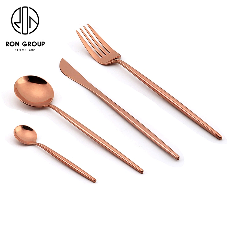 Wholesale Lovely Restaurant Custom Stainless Steel Cutlery Rose Gold Set