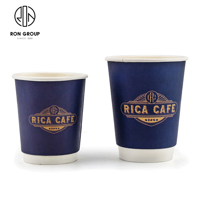 Wholesale Restaurant Food Grade Paper Double Wall Takeaway Coffee Cups