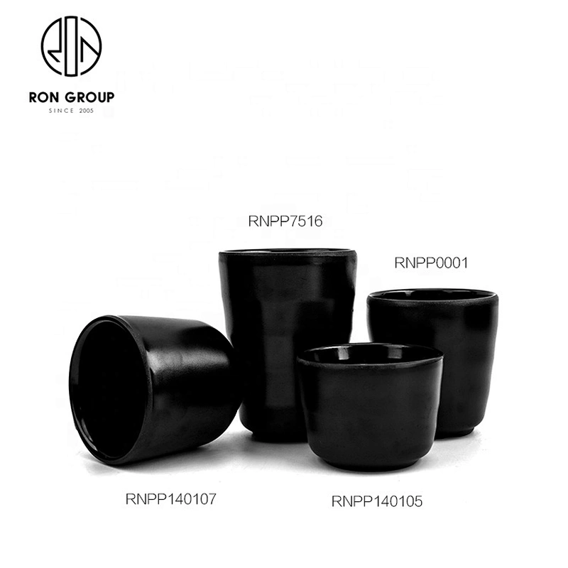 High Quality Eco-friendly Coffee Tea Drink Cup Black Ceramics Melamine Cup