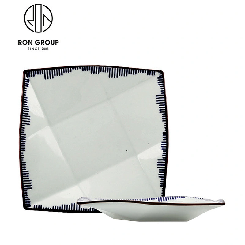9 Inch Square Porcelain Plates For Restaurant Hotel