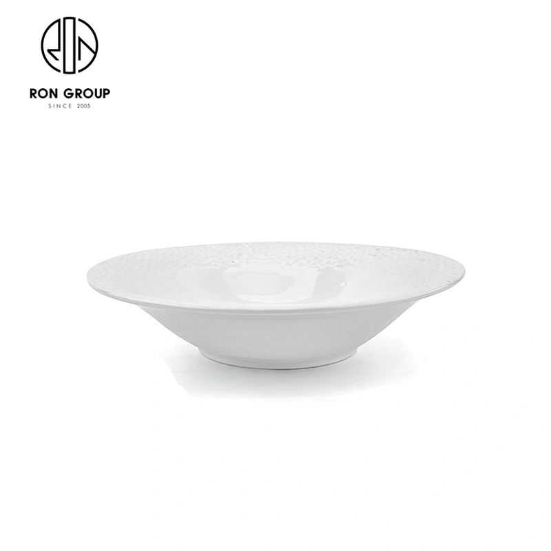 High Quality Tableware Round White Modern Restaurant Porcelain Soup Plate