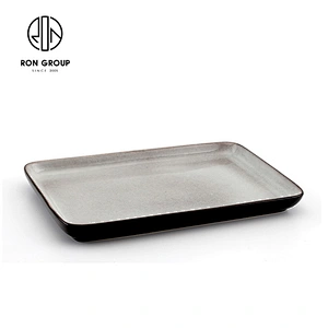 Wholesale Tableware  Ceramic Dinner  Rectangle small Plate for Restaurant