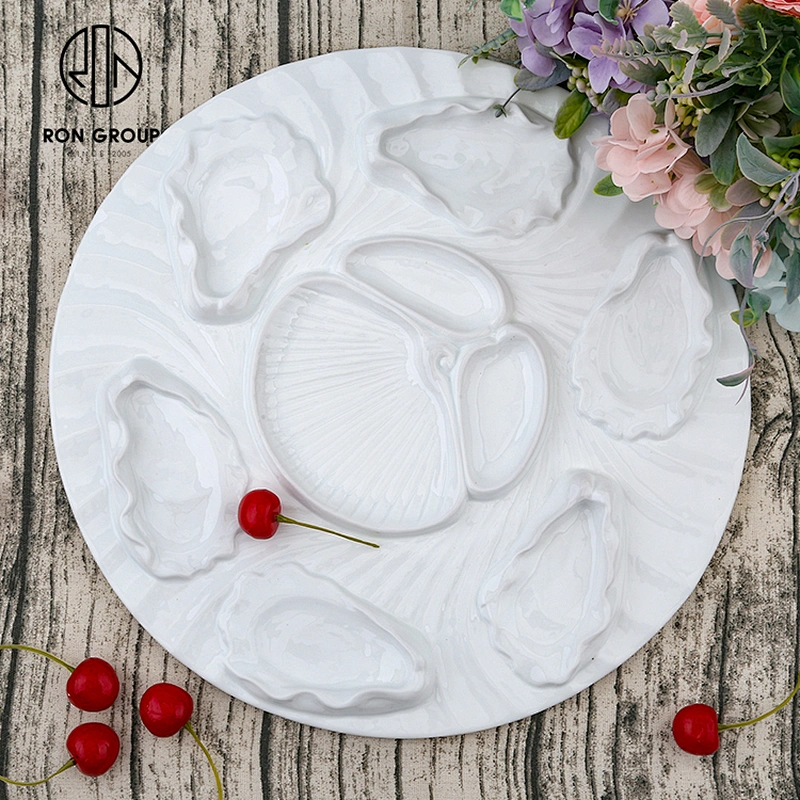 Wholesale Restaurant Dinnerware Porcelain Custom 14 Inch Oyster Plate
