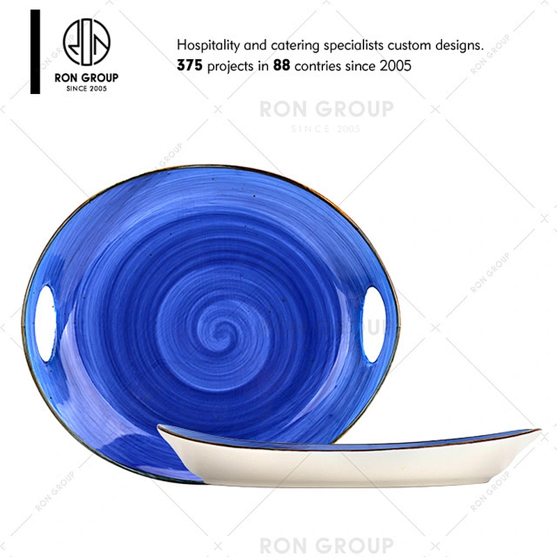 Wholesale Chinese Cheap Restaurant Blue Dinnerware