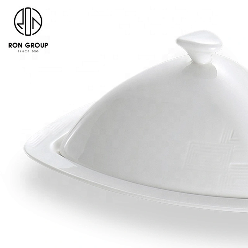 Factory Direct Sales Upscale Ceramic Triangle Soup Bowl With Lid