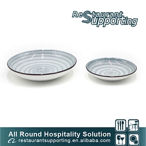 Hot selling custom coffee shop bule round decorative ceramic plate