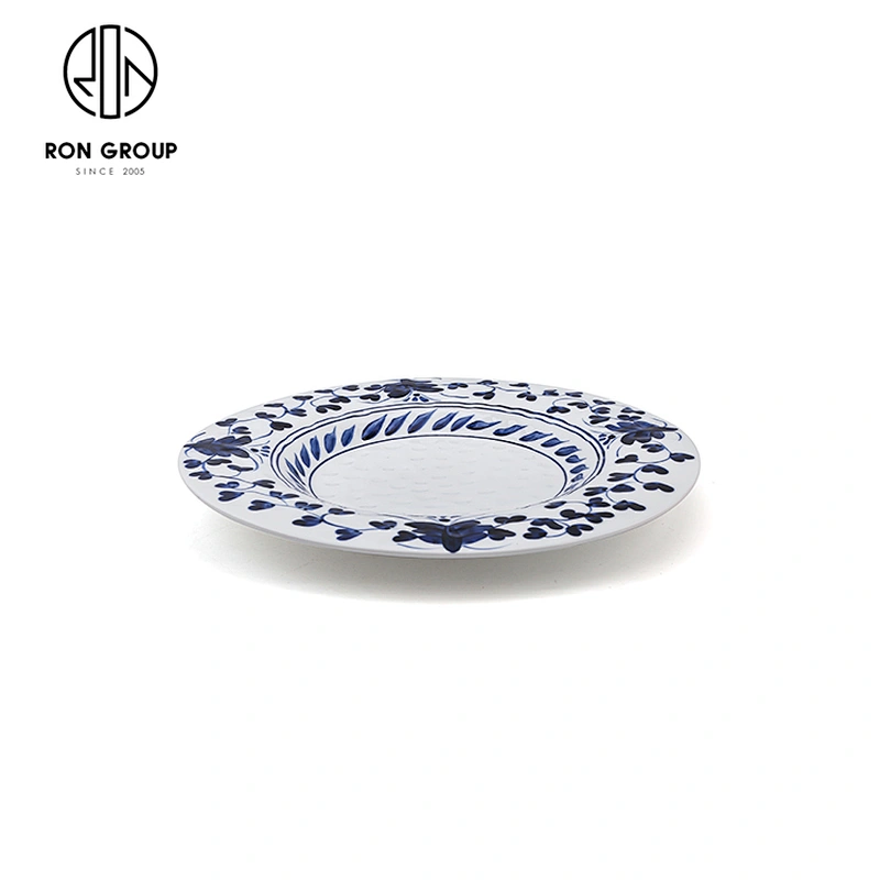Hotel Western Style Ceramic Porcelain Dinner Plates Floral Patterns Plates
