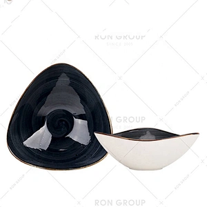 Custom Insulated Generic Restaurant Black Glazed Ceramic Plate