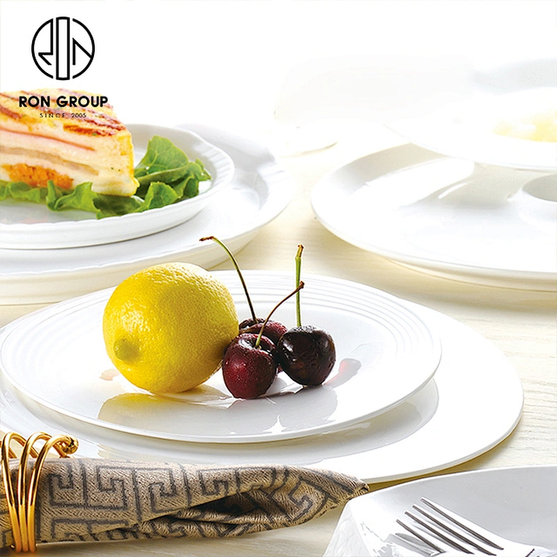 Customized Restaurant Round Shape Dinner Shallow Ceramic Pasta Plate