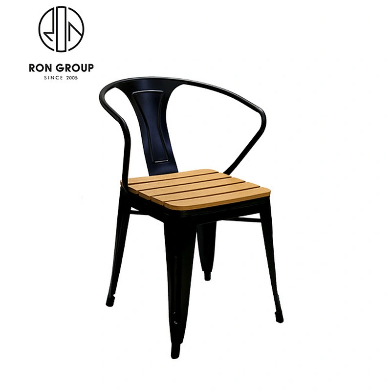 Restaurant Coffee Shop Black Metal Wire Dining Chair