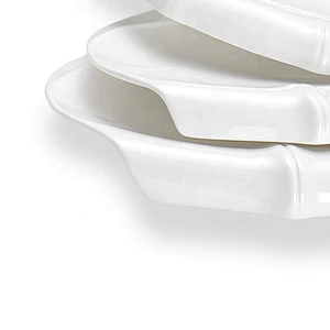 Wholesale And Retail Bamboo Joint Egg Shape Plate For Restaurant