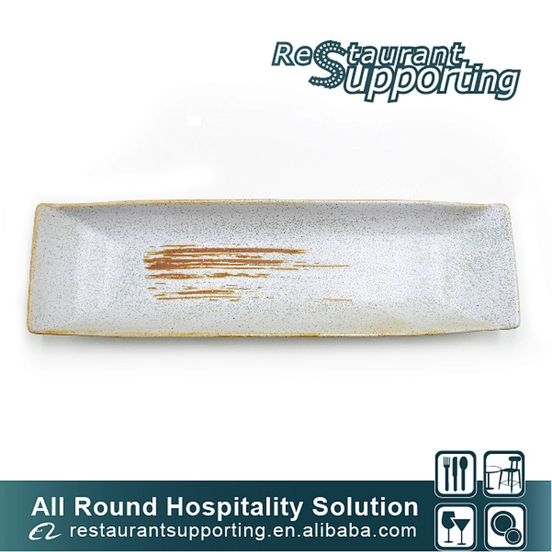 Foshan OEM Eco Friendly long Japanese Sushi ceramic plate for sale
