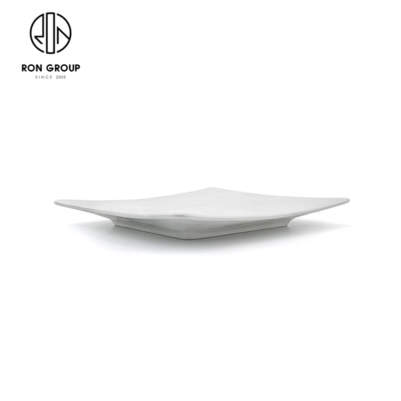 Hotel Restaurant Cheap Tableware Porcelain White Square Buffet Plate