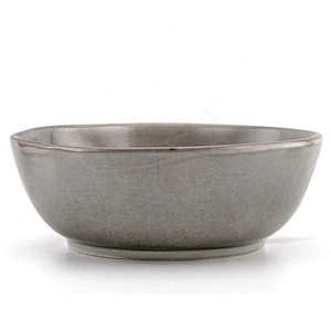 Wholesale Restaurant Concise Bowl Edge Irregular Ceramic Bowl