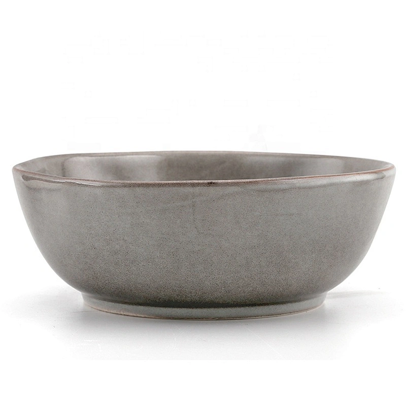 Wholesale Restaurant Concise Bowl Edge Irregular Ceramic Bowl