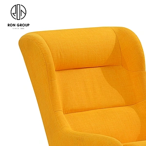 Solid Wood Furniture Modern Style Linen High Density Foam Modern Chair Leisure
