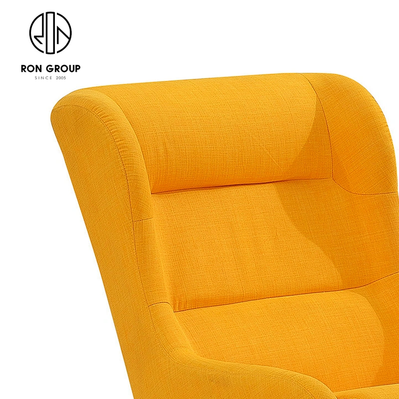 Solid Wood Furniture Modern Style Linen High Density Foam Modern Chair Leisure