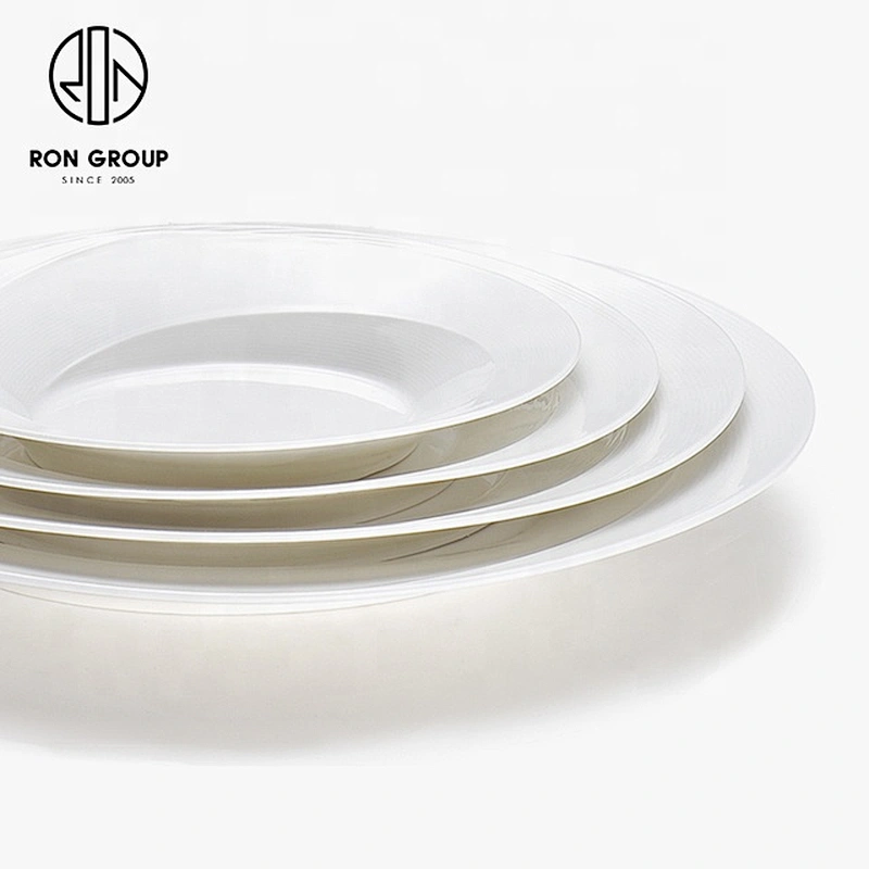 Plain White Irregularly Egg-shaped Soup Plate For Restaurants
