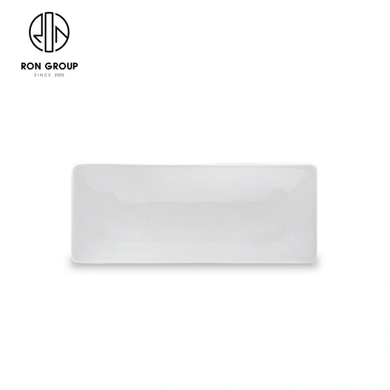 High Quality Hotel Catering Durable Porcelain Rectangular Towel Dish Plate