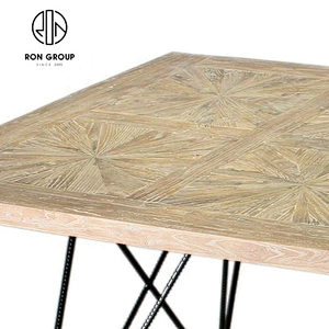 Modern Customized Square Portable Black Feet Parquet Table