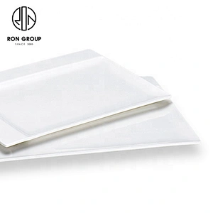 Wholesale White Ceramic Rectangle Plate For Hotel And Restaurant