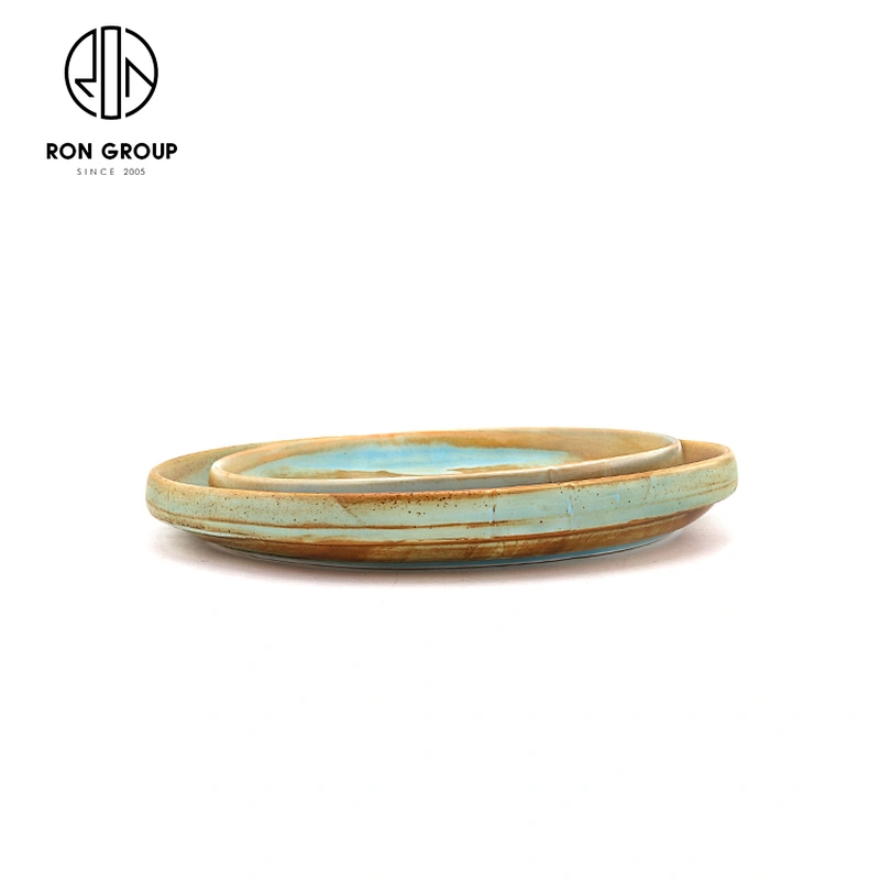Custom Hotel Tableware Ceramic Design 9 Inch Oval Food Dinner Plate