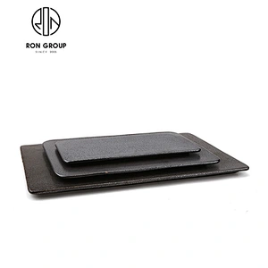 Wholesale Cheap Matt Black Square Ceramic Charger Plate