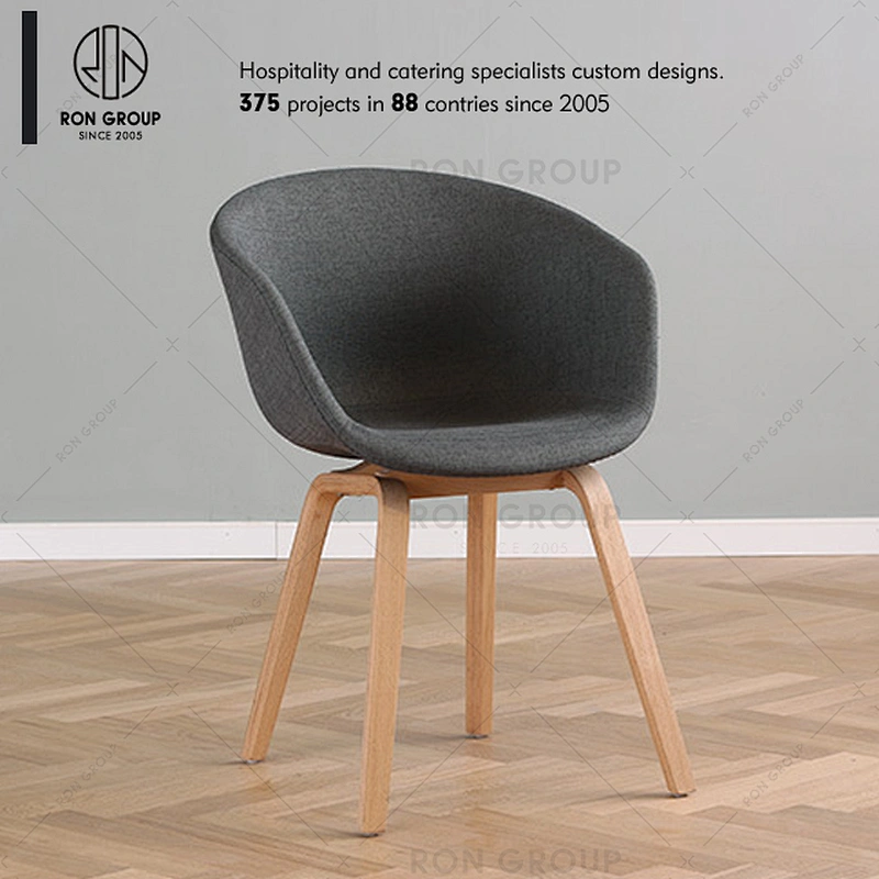 Restaurant Wooden Dining Chair With Fabric Seat