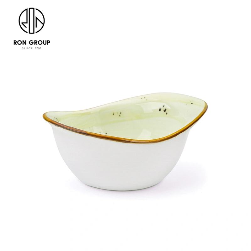 High Quality Customized Porcelain Oval Salad Snack Bowl For Hotel