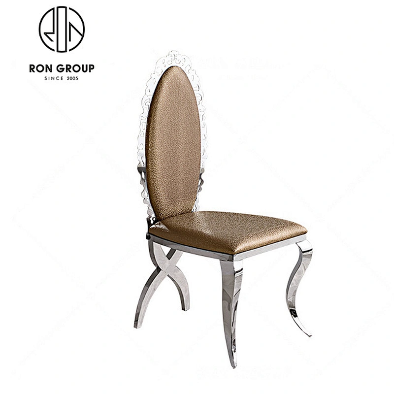 Rental furniture metal frame modern gold banquet dining chair