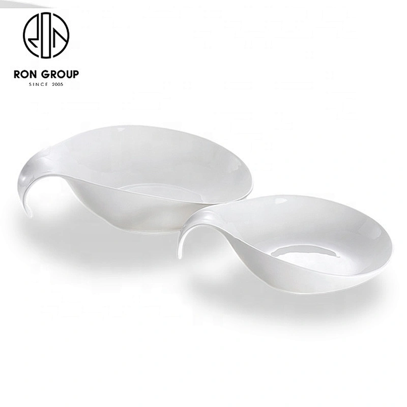 Hot Sell Exquisite White Ceramic Muskmelon Bowl For Restaurant