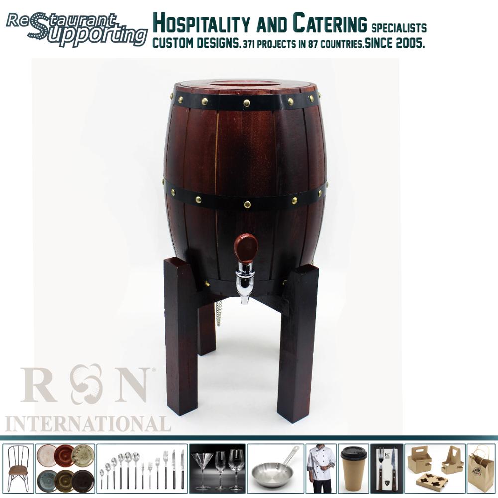 Hot sale bar restaurant tabletop oak wood 3 litres beer dispenser tower