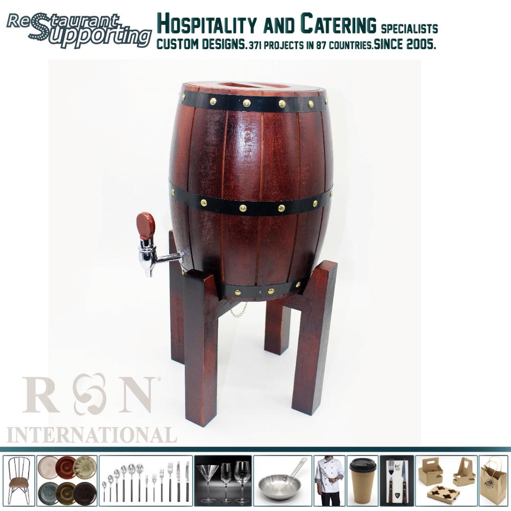 Hot sale bar restaurant tabletop oak wood 3 litres beer dispenser tower