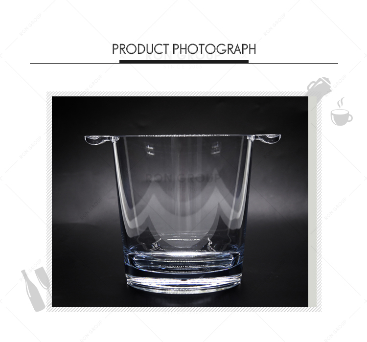 Food grade restaurant barware durable 2L plastic ice bucket for beer