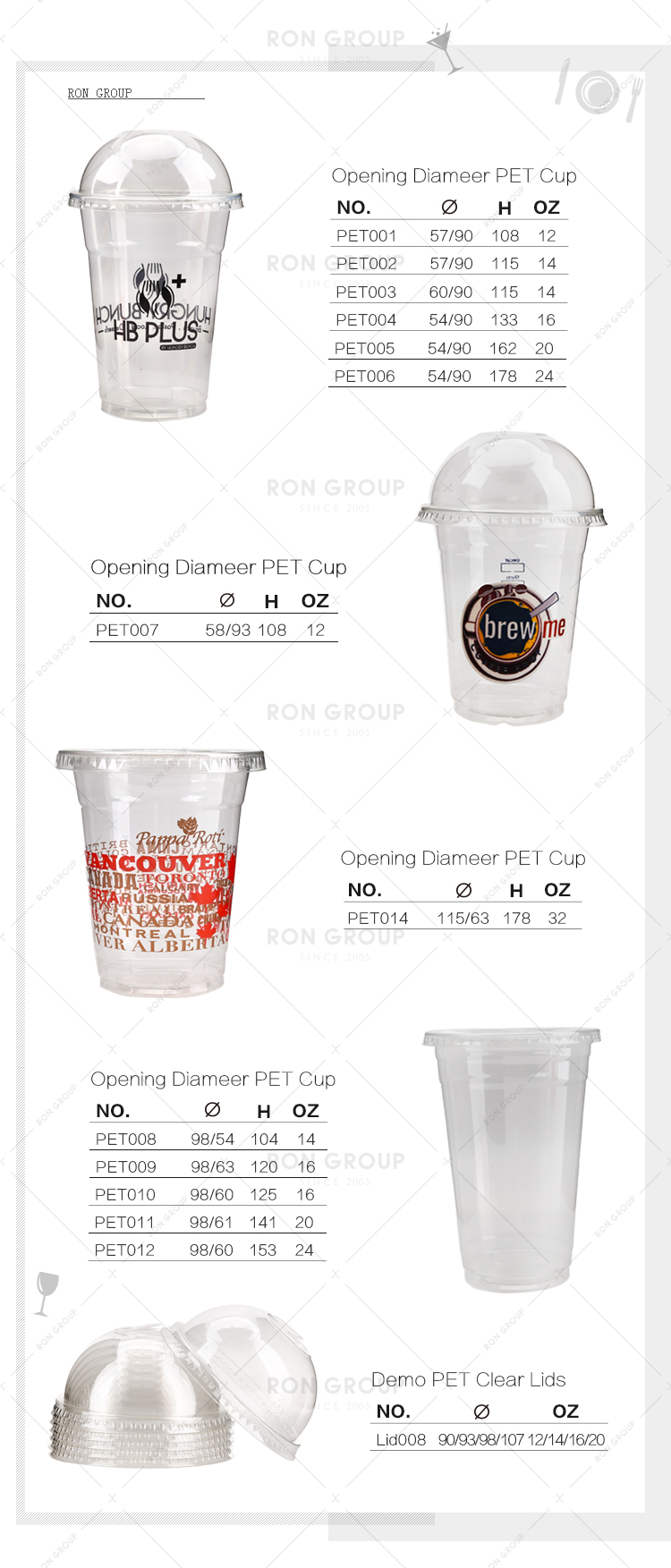 Restaurant supplier custom food grade disposable plastic cups with logo
