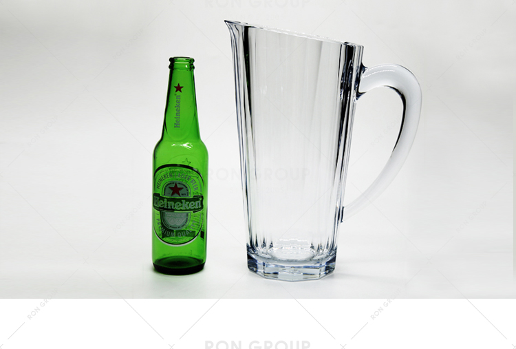 Restaurant supplier wholesale new design 1 Liter clear plastic beer pitcher