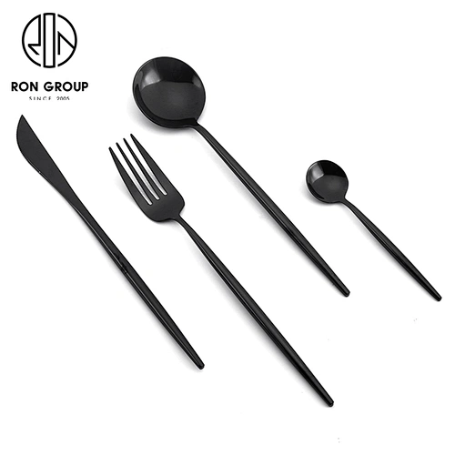 Black Color Restaurant Wedding Exquisite 4pcs Tableware Dinner Sets