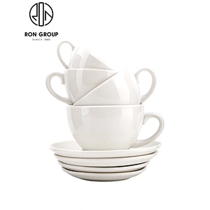 Hot Sale Customize Restaurant Coffee Shop Ceramic Coffee Cup And Plate