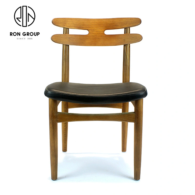 New Design Walnut Ash Solid Wood Lounge Horn Elbow Dining Room Chair