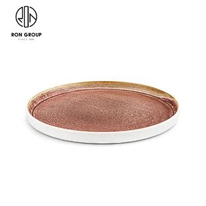 Customized Restaurant Ceramic Dinnerware Round Flat Chassis Plate
