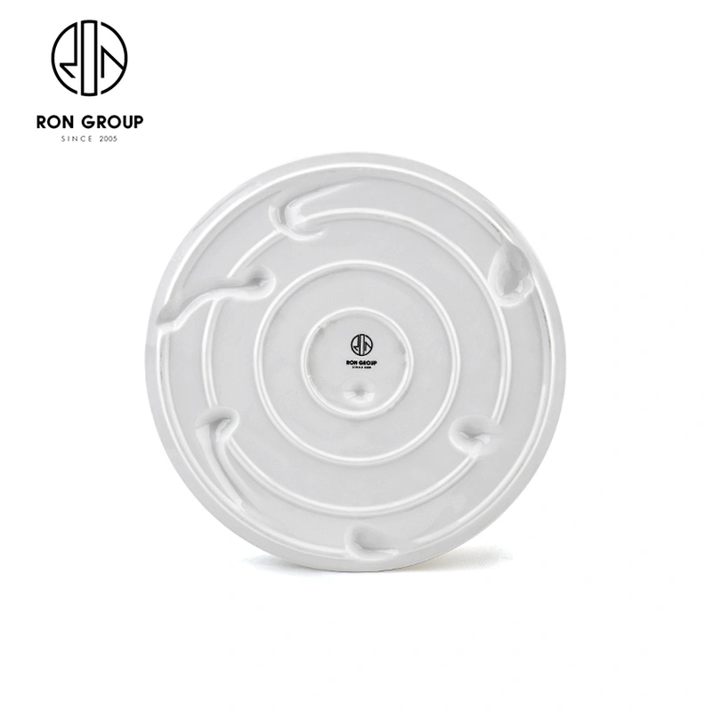 Wholesale 6 Wells Custom Ceramic White Oyster Plate For Restaurant Hotel