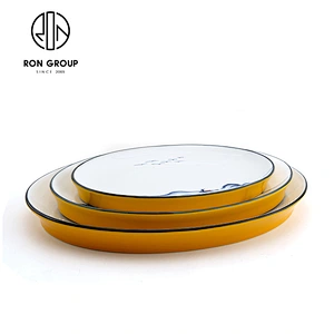 ceramic oblong  plate tray dinnerware sets for restaurant