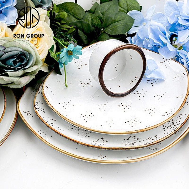 Shallow Round Not Fragile White Restaurant Plates Sale