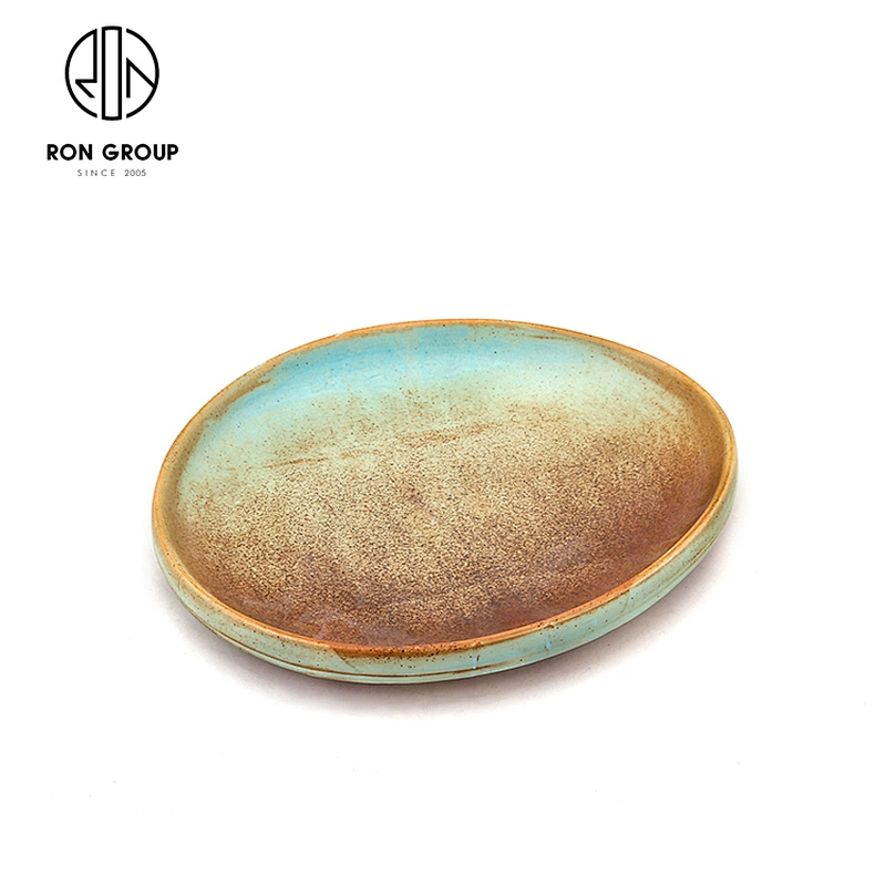 Custom Hotel Tableware Ceramic Design 9 Inch Oval Food Dinner Plate
