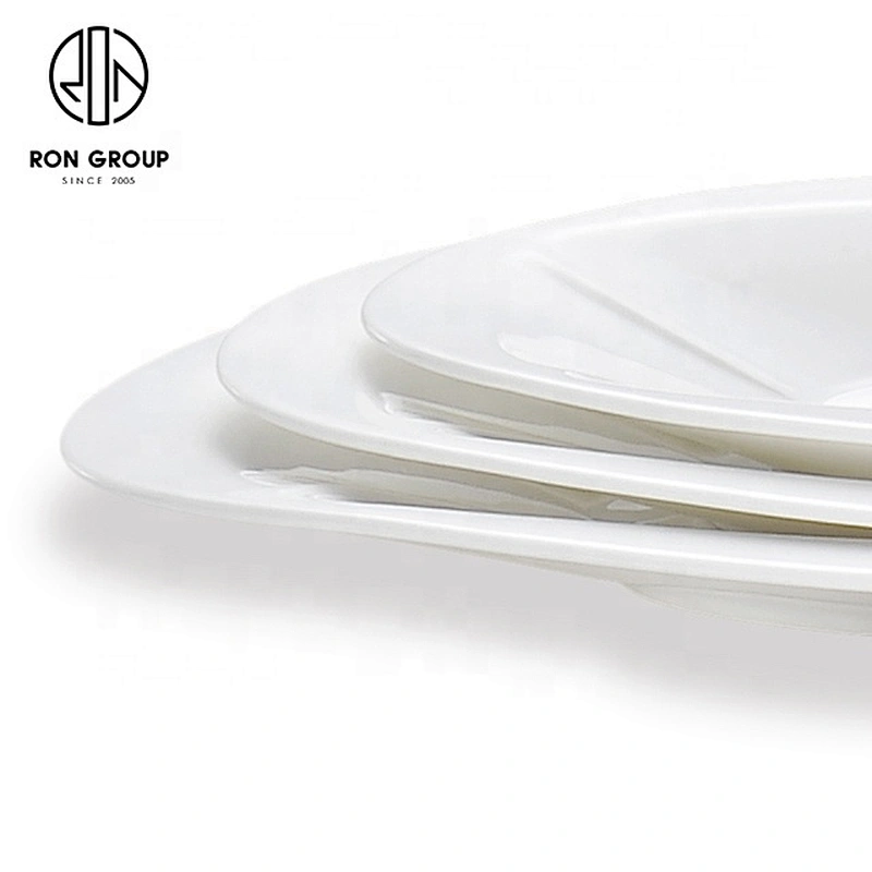 Novelty Oval White Ceramic Double-handle Egg-shaped Soup Plate